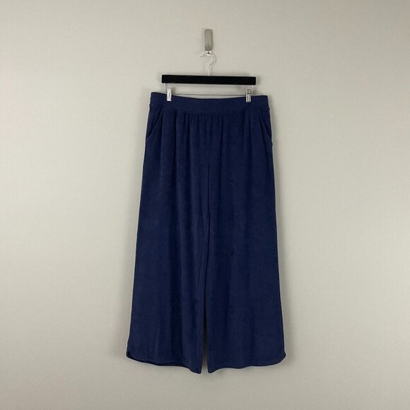 Offline by Aerie Navy Summer Lights Terry Wide Leg Pants Size XL - Picture 1 of 7
